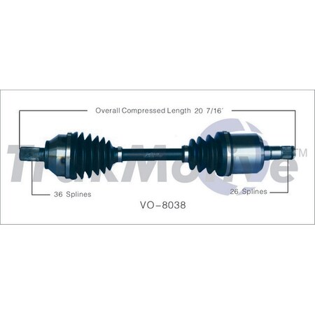 Surtrack Axle Cv Axle Shaft, Vo-8038 VO-8038